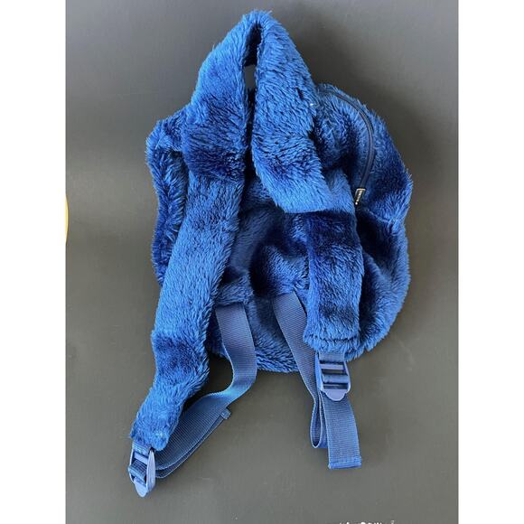 Vintage 90s United Colors of Benetton Blue Fuzzy Backpack - Rare main image 13